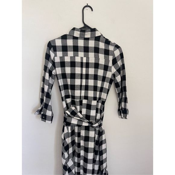 Checkered Wrap Skater Dress Size Small - Picture 5 of 6